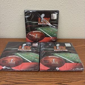 NEW Super Bowl 59 LIX NEW ORLEANS Paper Party Napkins 48 Ct (3 Packs Of 16 Ct)